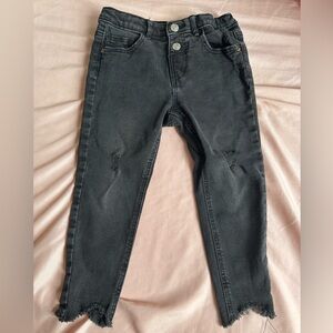 Zara 2-3T Black Distressed Skinny Jeans